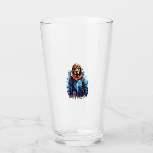 Skihund in Skibrille  5 Glas (Vorderseite)