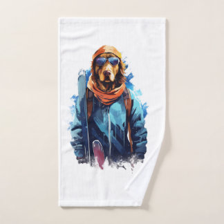 Skihund in Skibrille  5 Handtuch