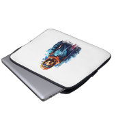 Skihund in Skibrille 5 Laptopschutzhülle (Vorne Knopf)