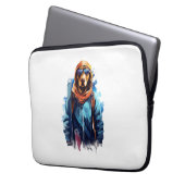 Skihund in Skibrille 5 Laptopschutzhülle (Vorderseite Links)