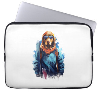 Skihund in Skibrille  5 Laptopschutzhülle