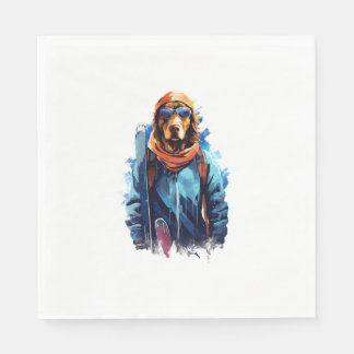 Skihund in Skibrille  5 Serviette