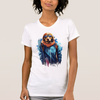 Skihund in Skibrille  5 T-Shirt
