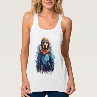 Skihund in Skibrille  5 Tank Top