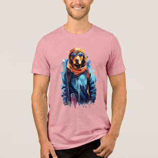 Skihund in Skibrille  5 Tri-Blend Shirt