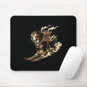 Skihund mit Jetpack und Schutzbrille Dampfkraft Mousepad (Mit Mouse)