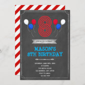 Skihütte 8. Geburtstagseinladung Einladung (Vorne/Hinten)