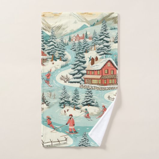 Skihütte Bad Handtücher Set (Handtuch)