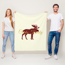 Skihütte Elche Kariertes Party für Ferien Fleecedecke