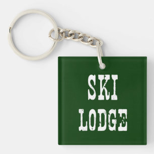 Skihütte Grün Schlüsselanhänger