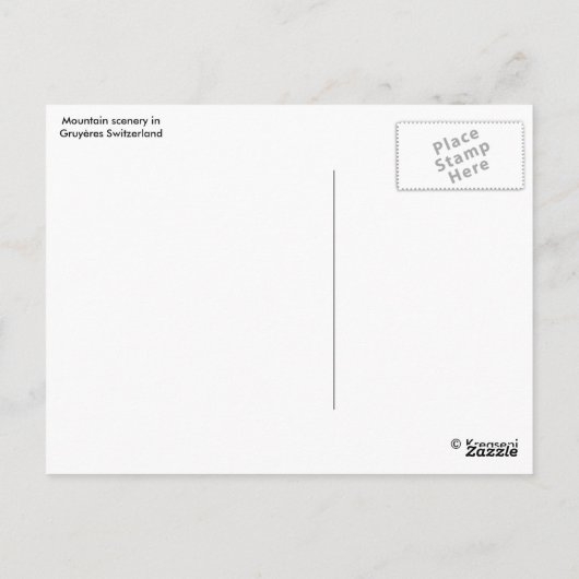 Skihütten in der Schweiz Postkarte (Rückseite)