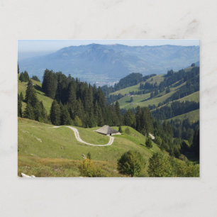 Skihütten in der Schweiz Postkarte