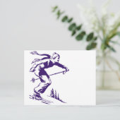 Skiier Postkarte (Stehend Vorderseite)