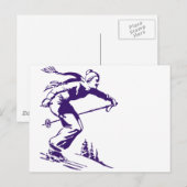 Skiier Postkarte (Vorne/Hinten)