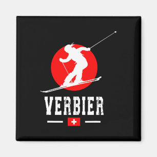Skiigebiet Verbier Alpen Schweizer Berge Schweiz Magnet