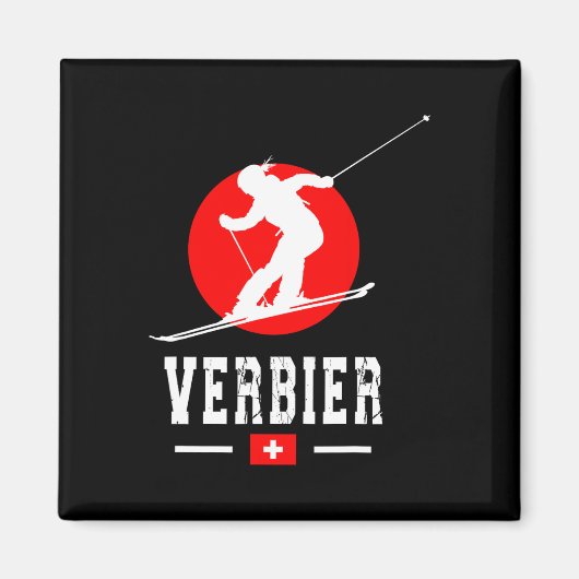Skiigebiet Verbier Alpen Schweizer Berge Schweiz Magnet (Vorne)