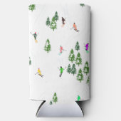 SkiIllustration Skifahrer Ski Selters Dosenkühler (Vorderseite)