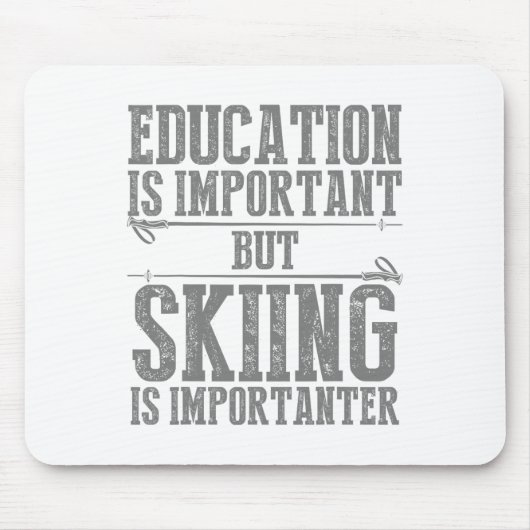 Skiing Art For Men Women Kids Winter Sport Ski Lov Mousepad (Vorne)