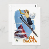 Skiing at Aosta Valley Postkarte (Vorne/Hinten)