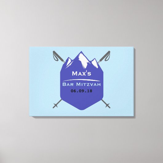 SKIING Bar Bat Mitzvah Memory Sign-In-Board Leinwanddruck (Vorderseite)