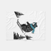 Skiing Bear, Funny Wintersports, Dad Ski Slope, Fu Fleecedecke (Vorderseite (Horizontal))