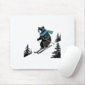Skiing Bear, Funny Wintersports, Dad Ski Slope, Fu Mousepad (Mit Mouse)
