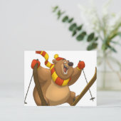 Skiing Bear Postkarten (Stehend Vorderseite)