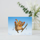 Skiing Bear Postkarten (Stehend Vorderseite)