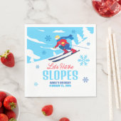 Skiing Birthday Lasst uns die Pisten von Napkins t Serviette (Beispiel)