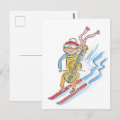 Skiing Cellist Postkarte (Vorne/Hinten)