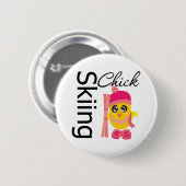 Skiing Chick Button (Vorne & Hinten)