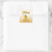 Skiing Chick Quadratischer Aufkleber (Tasche)