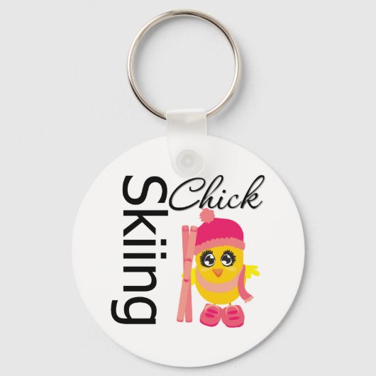 Skiing Chick Schlüsselanhänger (Vorderseite)