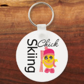 Skiing Chick Schlüsselanhänger (Vorderseite)