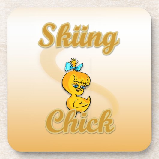 Skiing Chick Untersetzer (Vorderseite)