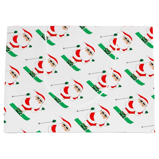 Skiing Christmas Holiday Große Geschenktüte (Vorderseite)