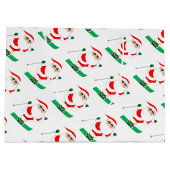 Skiing Christmas Holiday Große Geschenktüte (Rückseite)