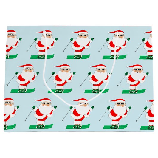 Skiing Christmas Holiday Große Geschenktüte (Vorderseite)