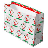 Skiing Christmas Holiday Große Geschenktüte (Vorderseite Schrägansicht)