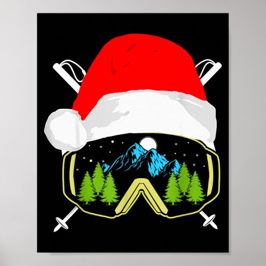 Skiing Christmas Santa Apparel For Men Kids Snowbo Poster (Vorne)
