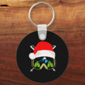 Skiing Christmas Santa Apparel For Men Kids Snowbo Schlüsselanhänger (Vorderseite)