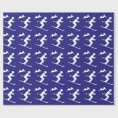 Skiing Design Wrapping Paper Geschenkpapier (Flach)
