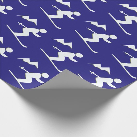 Skiing Design Wrapping Paper Geschenkpapier (Ecke)