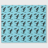 Skiing Design Wrapping Paper Geschenkpapier (Flach)