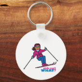 Skiing - Dunkel Schlüsselanhänger (Vorderseite)