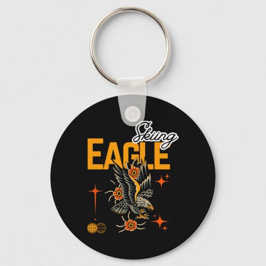Skiing Eagle Schlüsselanhänger (Vorderseite)