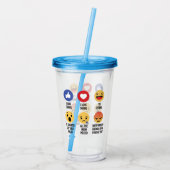 Skiing Emojis Acryltrinkbecher (Rückseite)
