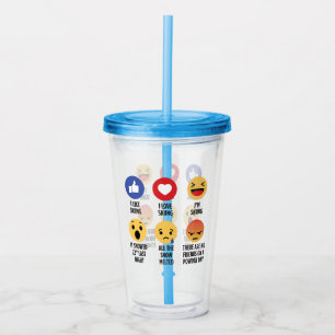 Skiing Emojis Acryltrinkbecher