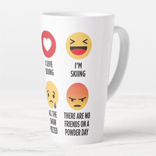 Skiing Emojis Milchtasse (Rechte Ecke)