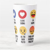 Skiing Emojis Milchtasse (Vorderseite)